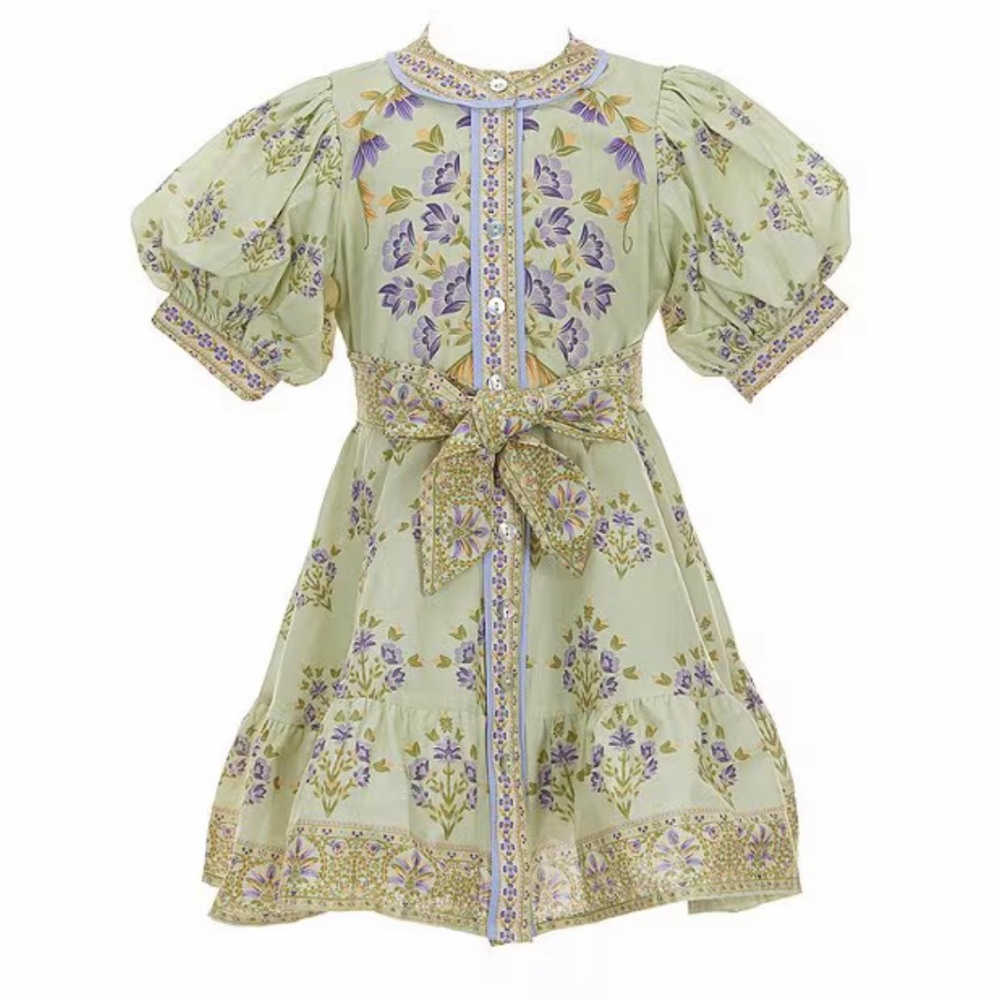 A Loves A Girls "Bubble Sleeve dress in Antique Jade" NWT